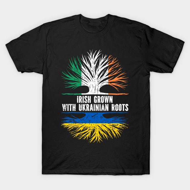 Irish Grown with Ukrainian Roots Flag T-Shirt by silvercoin